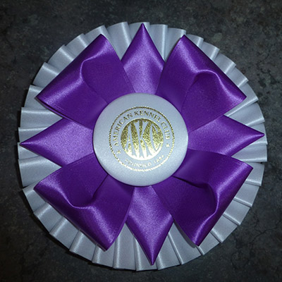 Rosette style #6- one row of pleats, topped with four points & four petals, 5 1/2